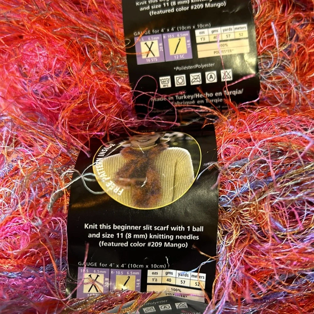 New Lion Brand Fun Fur Eyelash Yarn 2 Skeins